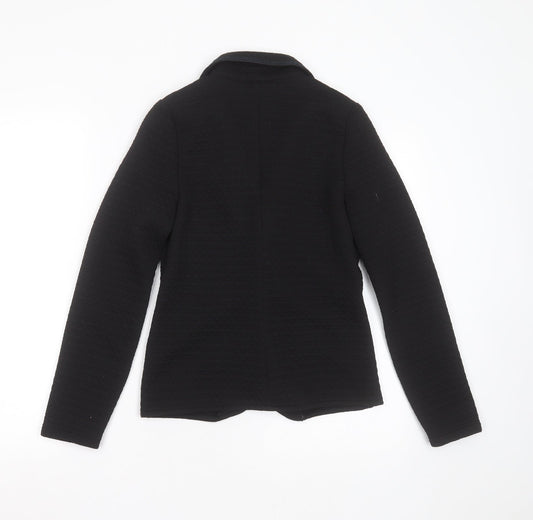 Dorothy Perkins Womens Black Geometric Polyester Jacket Blazer Size 8