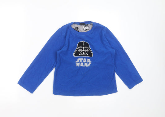 Primark Boys Blue Solid Polyester  Pyjama Top Size 7-8 Years   - STAR WARS