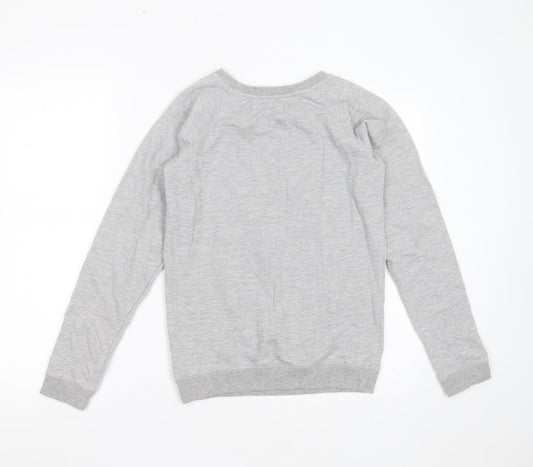Love Label Womens Grey  Polyester Pullover Sweatshirt Size 8   - cat christmas