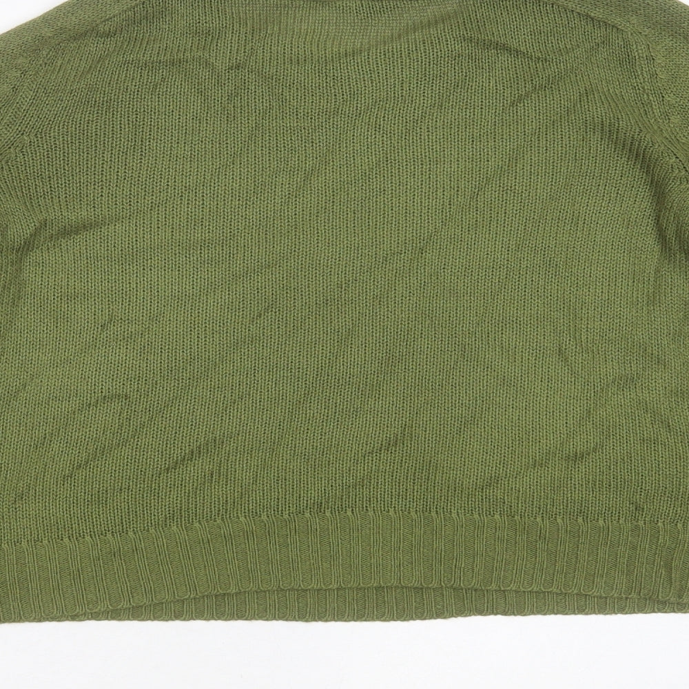 Divided by H&M Womens Green Round Neck  Acrylic Pullover Jumper Size XS