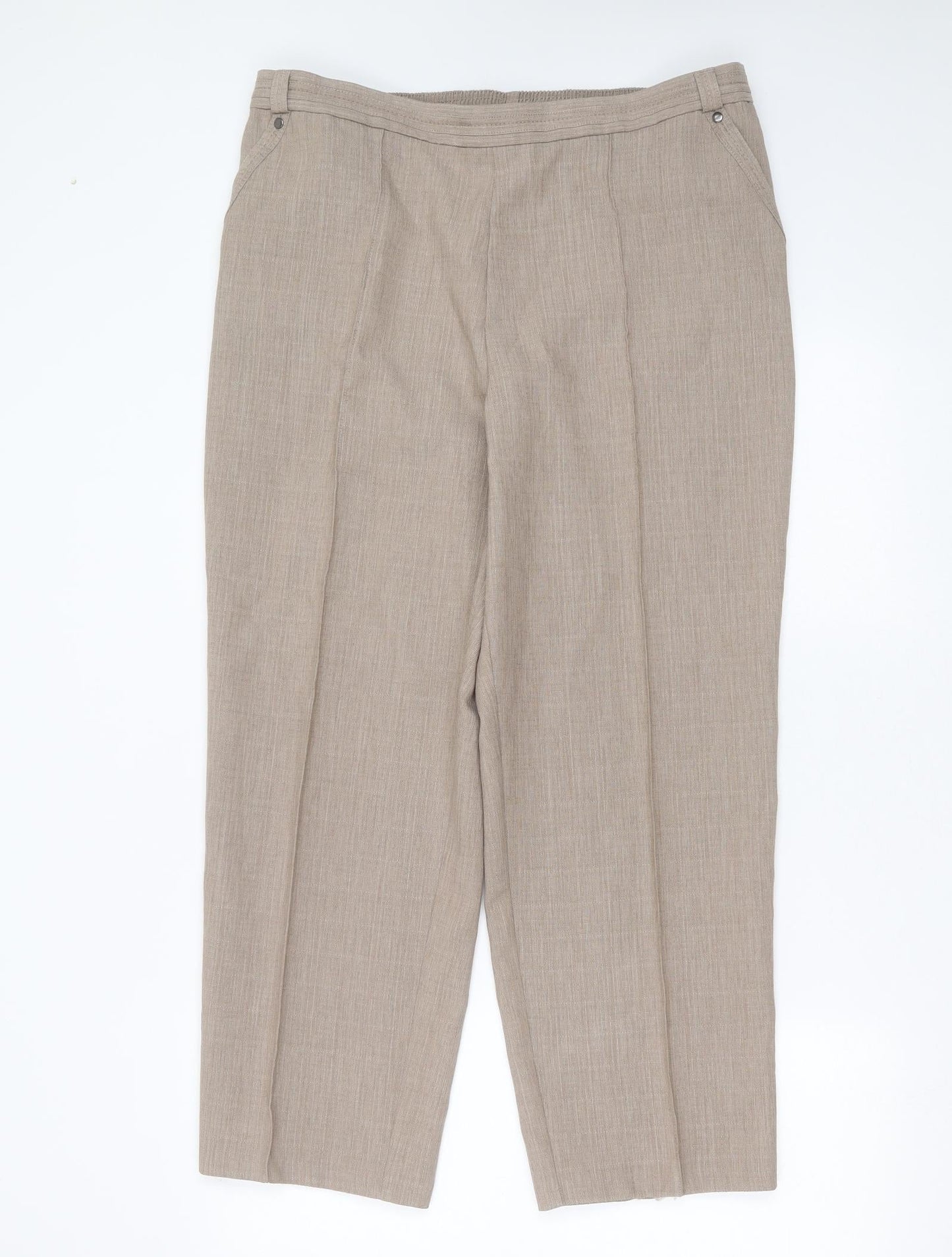 Preworn Womens Beige  Polyester Blend Trousers  Size 36 in L27 in Regular