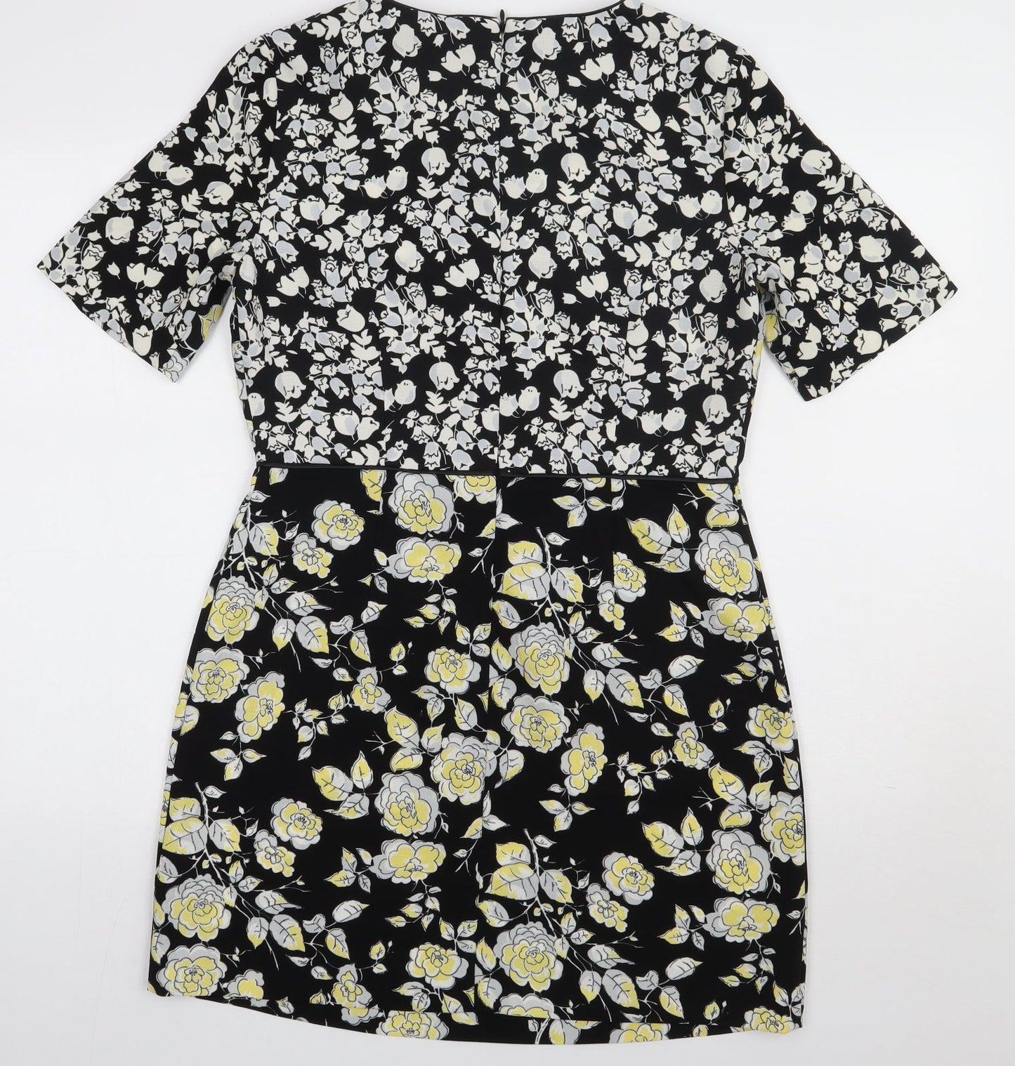 Oasis Womens Multicoloured Floral Polyester A-Line  Size 12  Crew Neck Zip