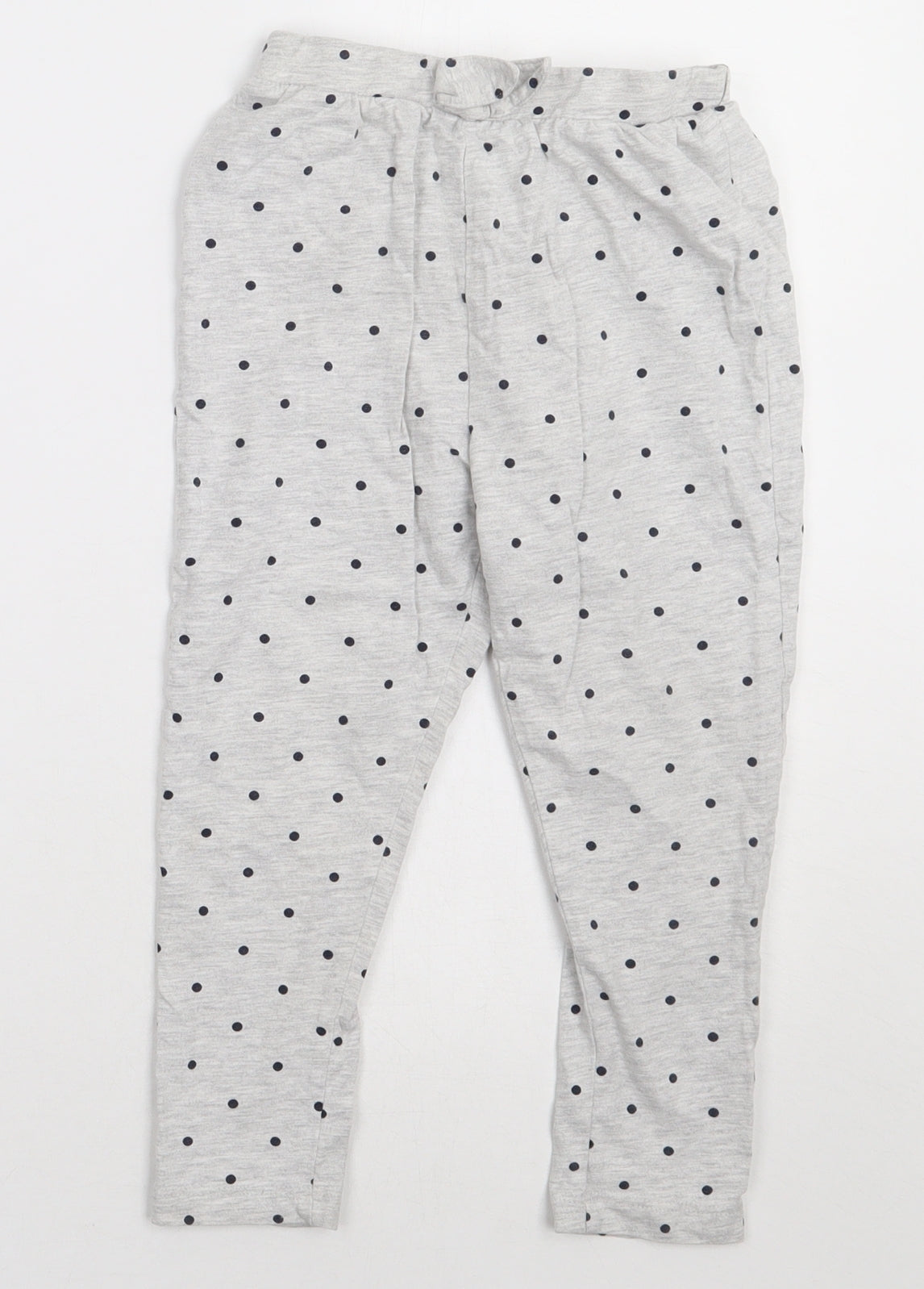 George Girls Grey Polka Dot Cotton  Pyjama Pants Size 4-5 Years  Tie