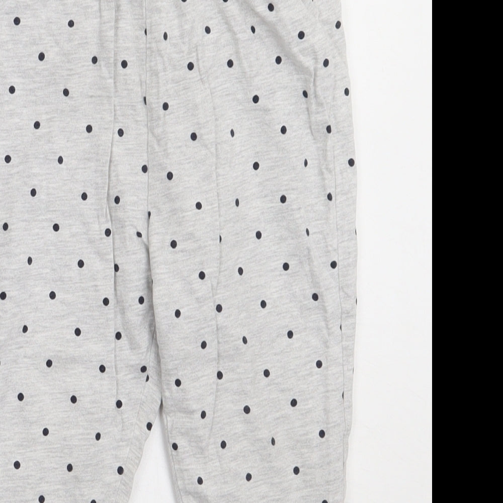 George Girls Grey Polka Dot Cotton  Pyjama Pants Size 4-5 Years  Tie