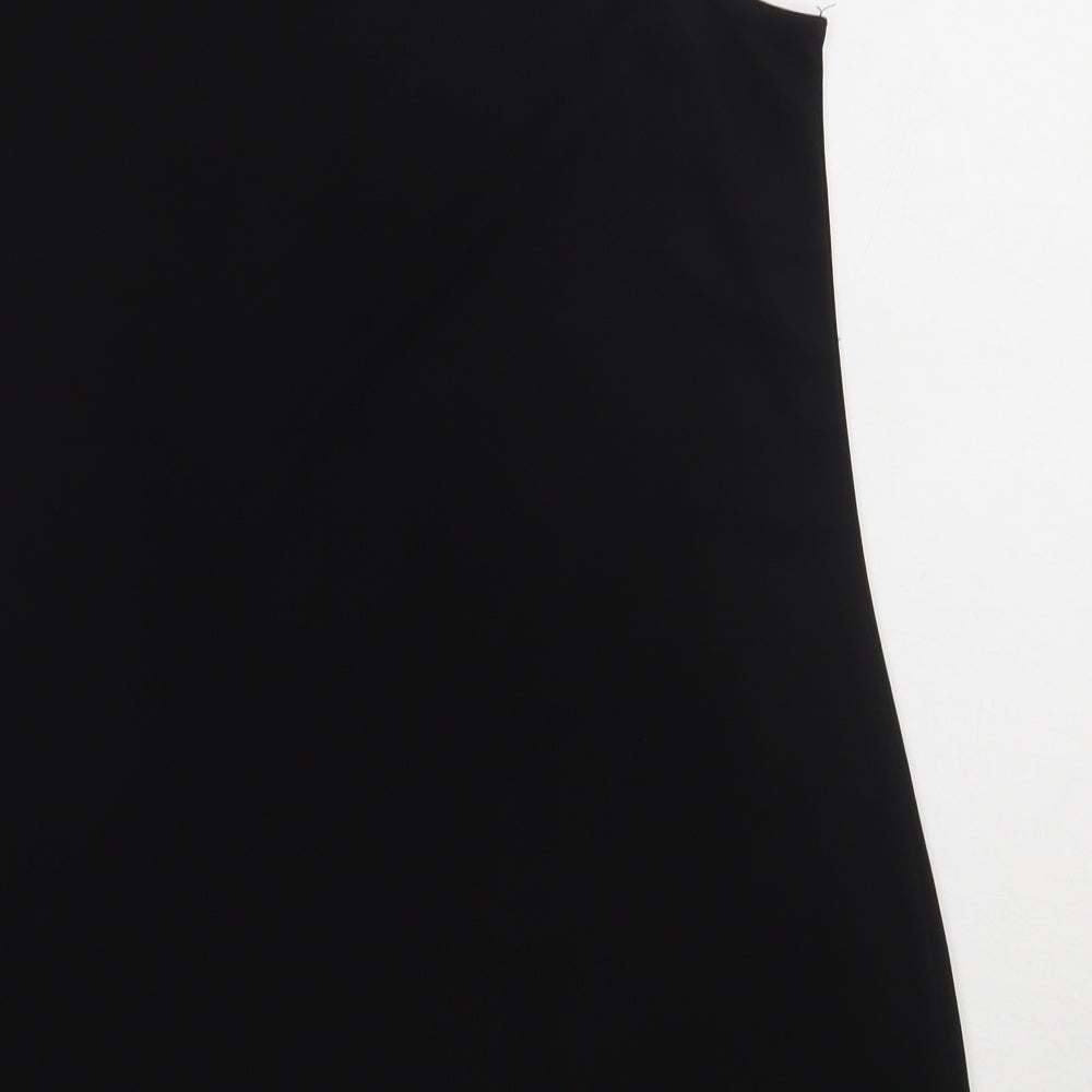 Essential Collection Womens Black  Polyester Basic Tank Size 10 Crew Neck