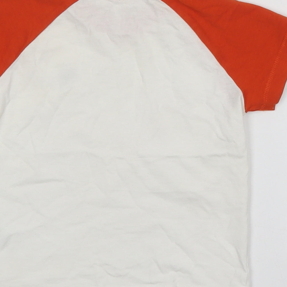 Matalan Boys White  Cotton Basic T-Shirt Size 12-18 Months Round Neck Pullover