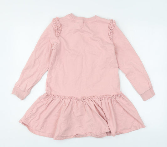 SheIn Girls Pink  Cotton Pullover Sweatshirt Size 10 Years  Pullover - Cute Kitty
