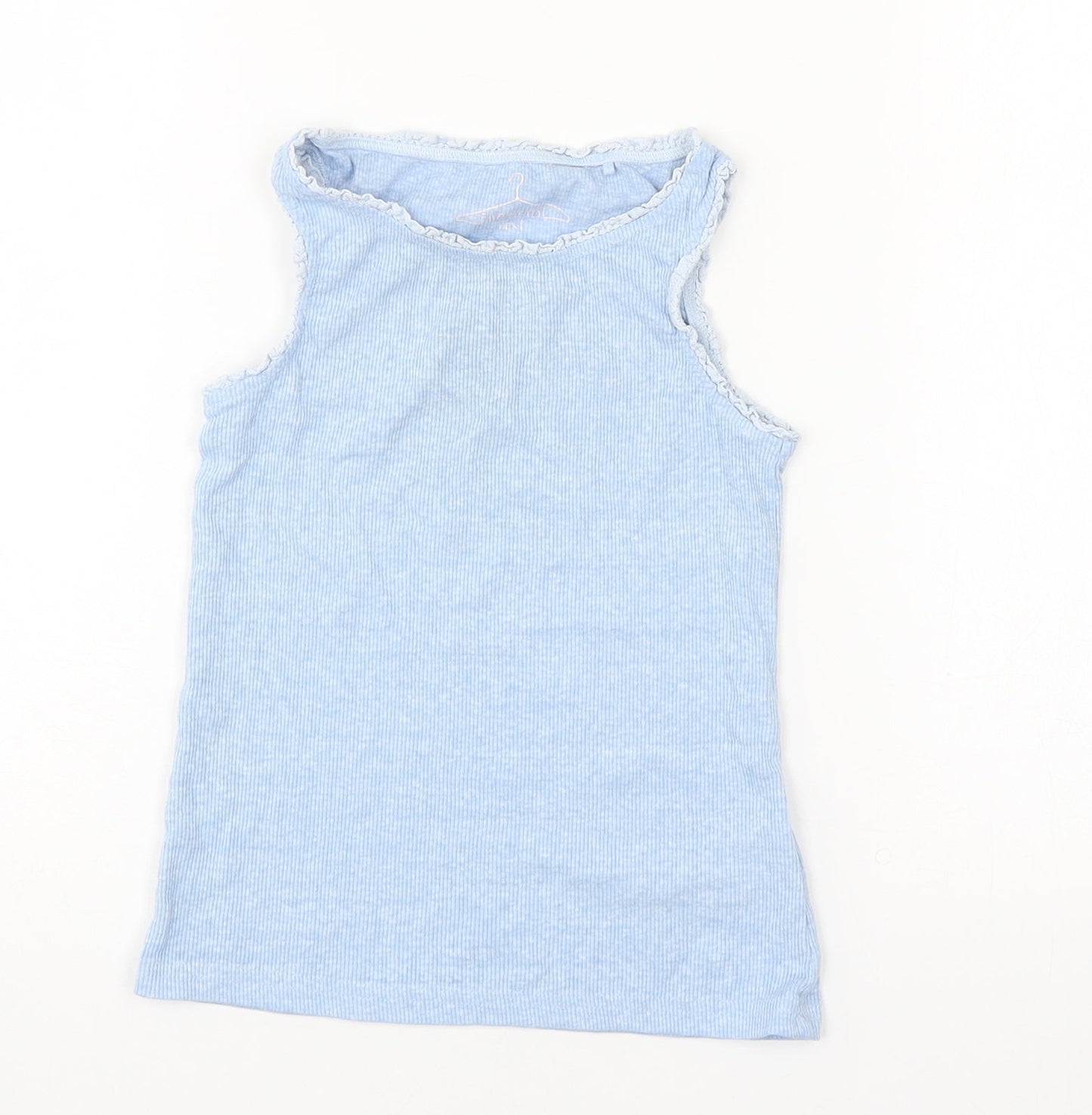 NEXT Girls Blue  Cotton Basic Tank Size 5 Years Round Neck Pullover