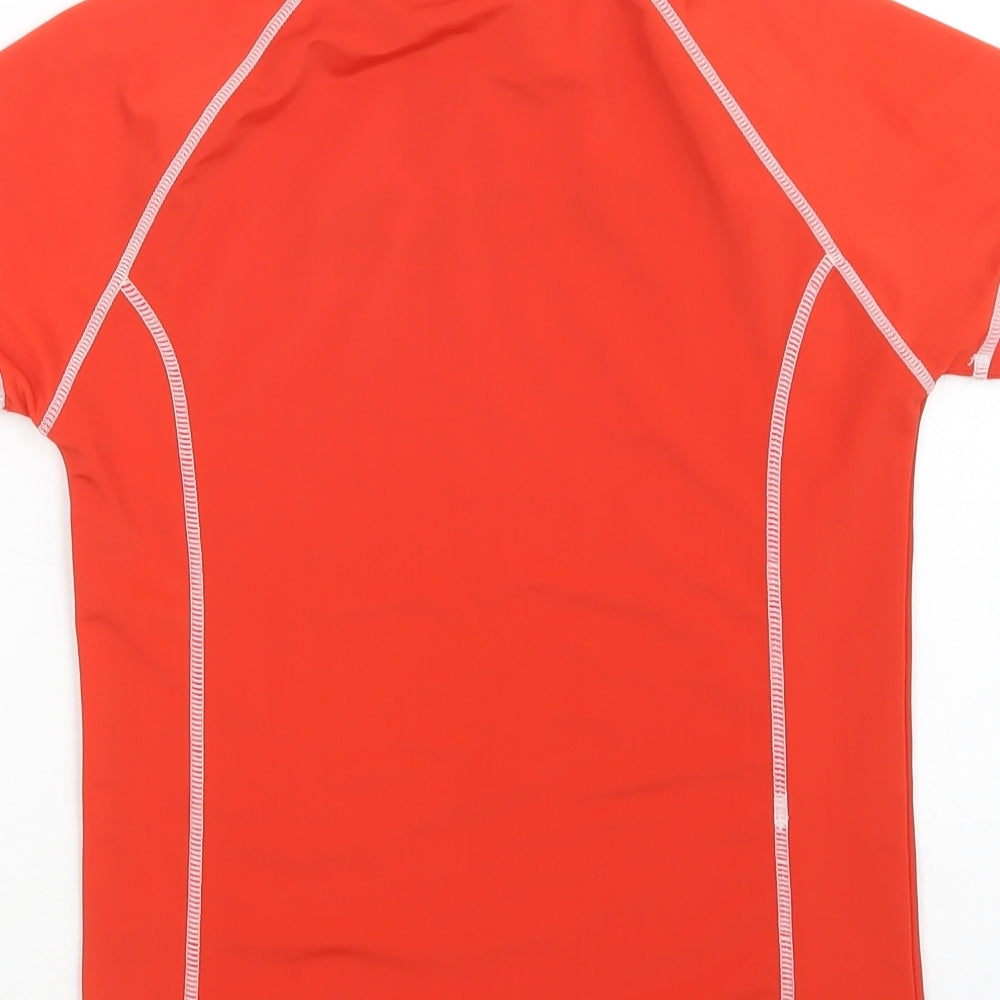 Crane Girls Red  Polyester Basic T-Shirt Size 11-12 Years Mock Neck