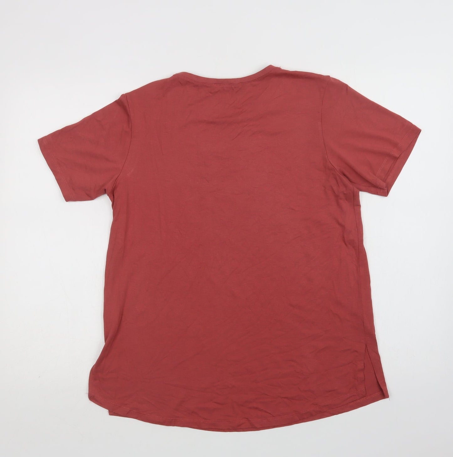 Select Womens Pink  Viscose Basic T-Shirt Size M Crew Neck - So Much Drama
