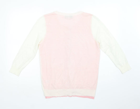 Damsel in a Dress Womens Pink Crew Neck  Acrylic Cardigan Jumper Size M