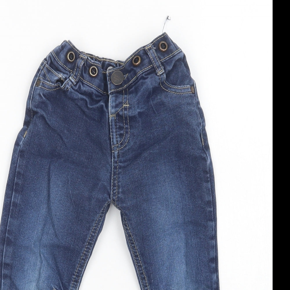 Matalan Boys Blue  Cotton Skinny Jeans Size 2-3 Years  Regular Button
