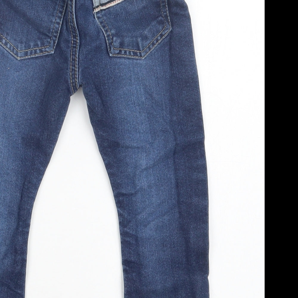 Matalan Boys Blue  Cotton Skinny Jeans Size 2-3 Years  Regular Button