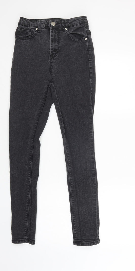 Boohoo Womens Black  Viscose Skinny Jeans Size 8 L28 in Regular Button