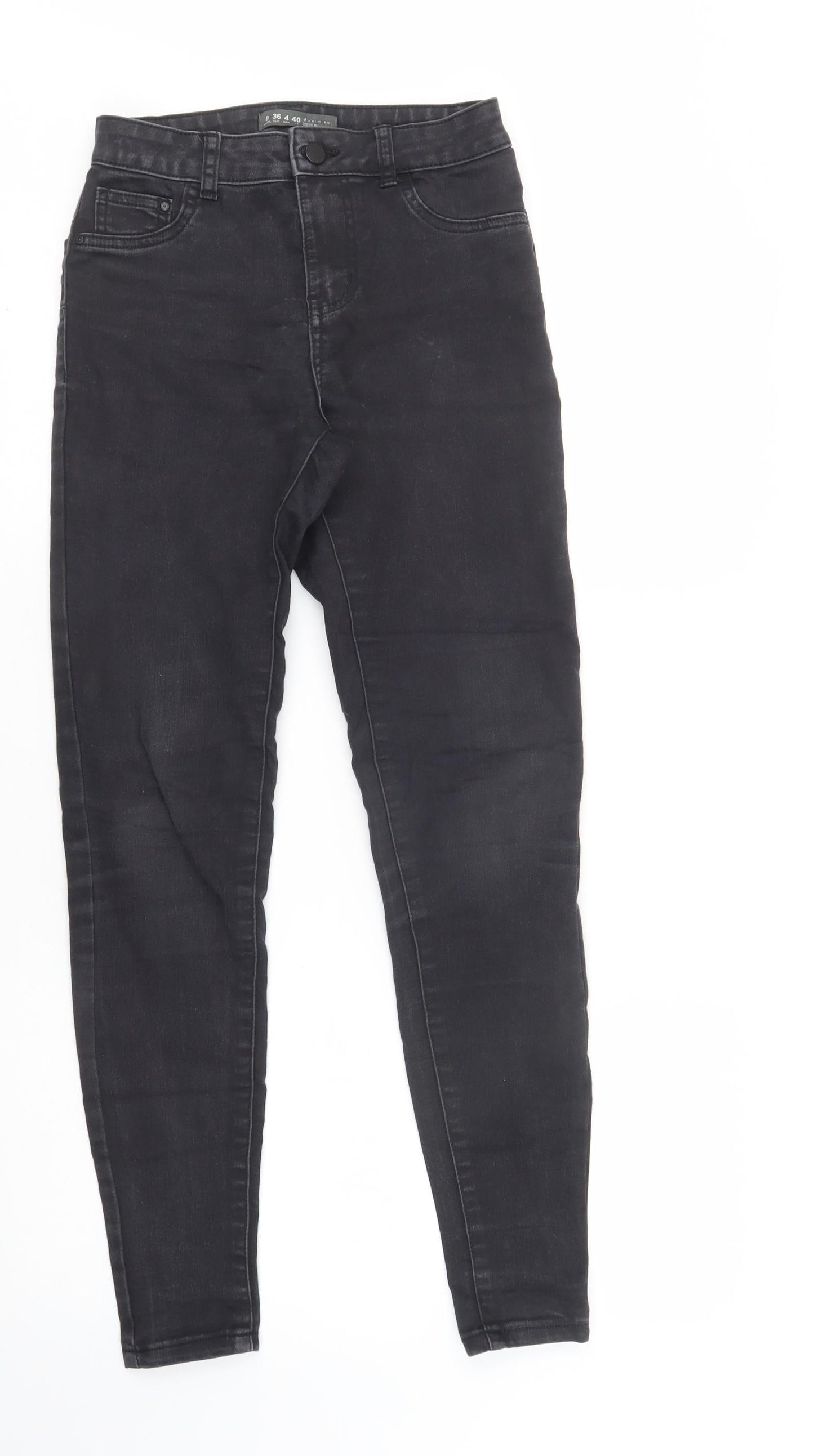 Primark Womens Black  Cotton Skinny Jeans Size 8 L30 in Regular Button