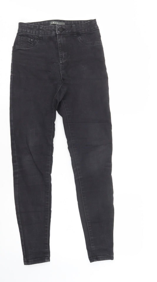 Primark Womens Black  Cotton Skinny Jeans Size 8 L30 in Regular Button