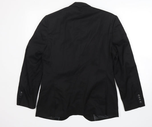 M&S Mens Black  Polyester Jacket Suit Jacket