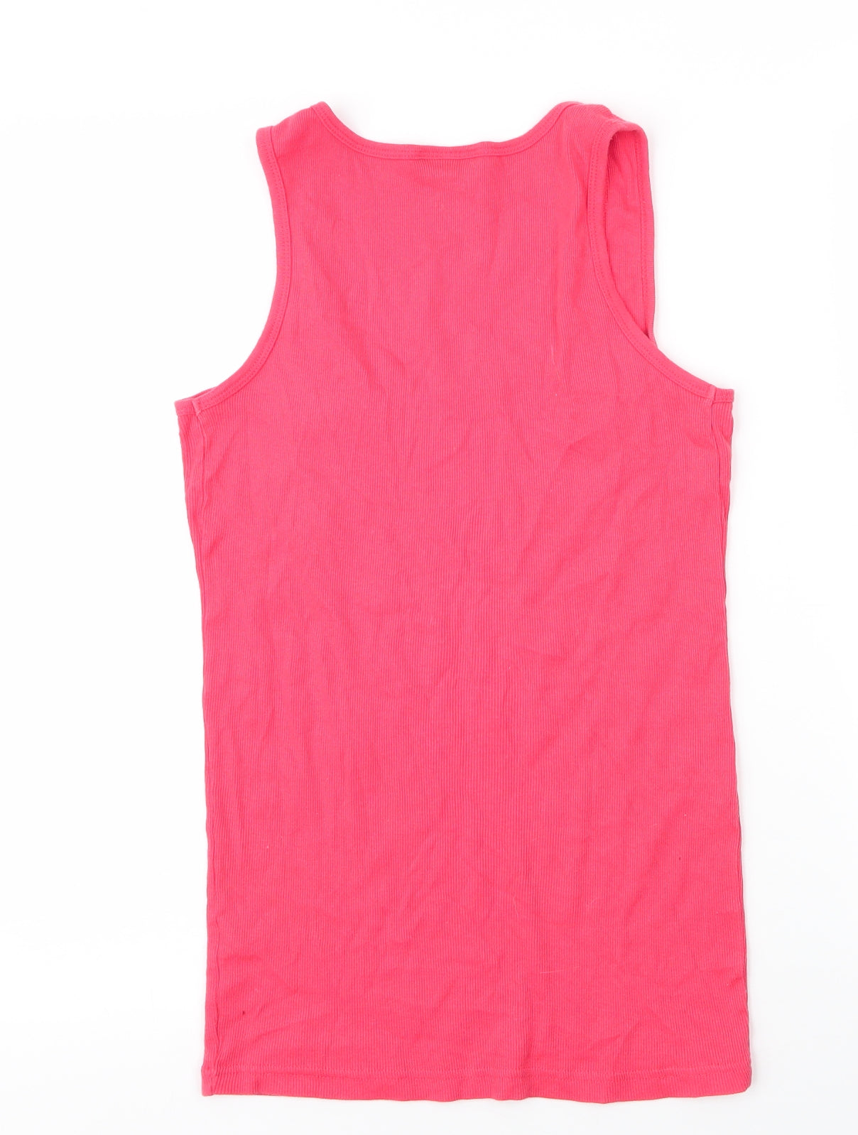 Topshop Womens Pink  Cotton Basic Tank Size 12 Scoop Neck