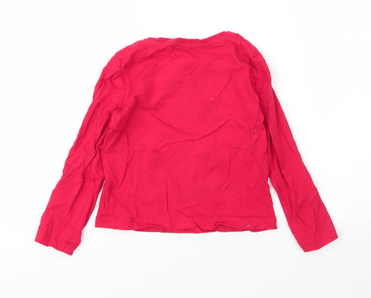 George Boys Red  Cotton Basic T-Shirt Size 4 Years Round Neck