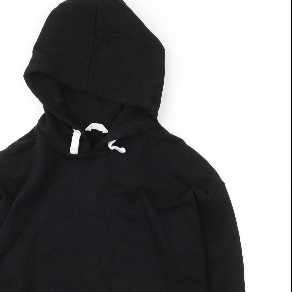 Matalan Girls Black  Cotton Pullover Hoodie Size 12 Years
