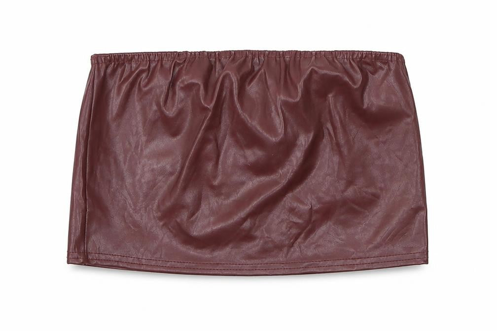 PRETTYLITTLETHING Womens Brown  Polyester Cropped Tank Size 4 Off the Shoulder - Boob tube