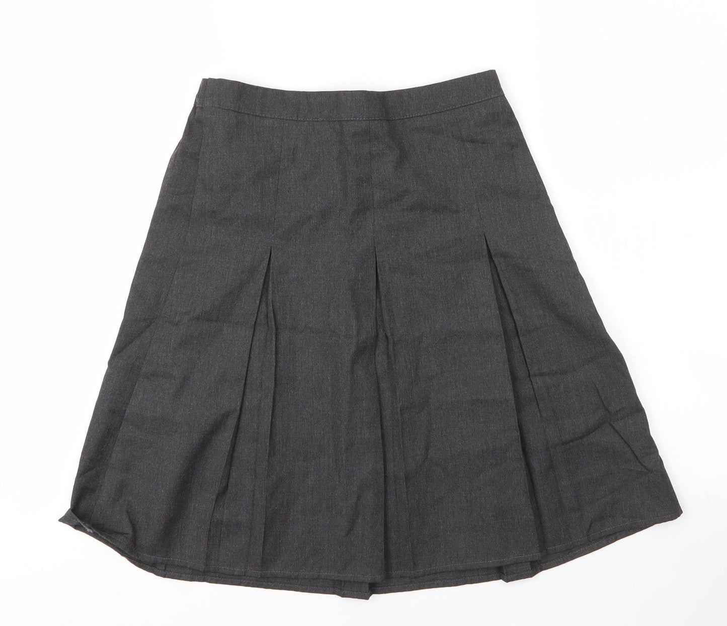 George Girls Grey  Viscose Pleated Skirt Size 12 Years  Regular Zip