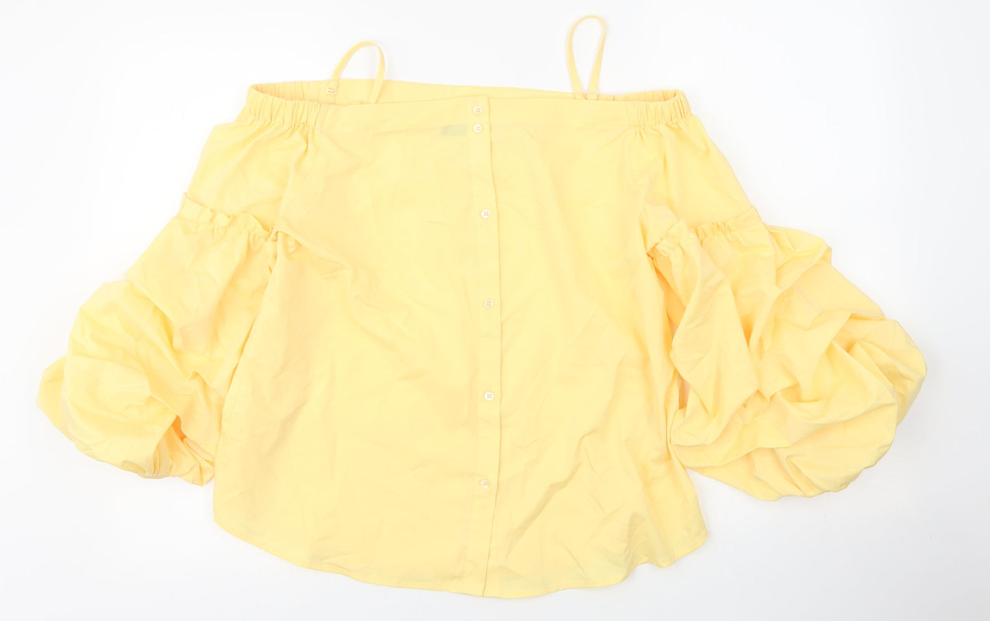 Vera Moda Womens Yellow  Viscose Basic Blouse Size M Boat Neck