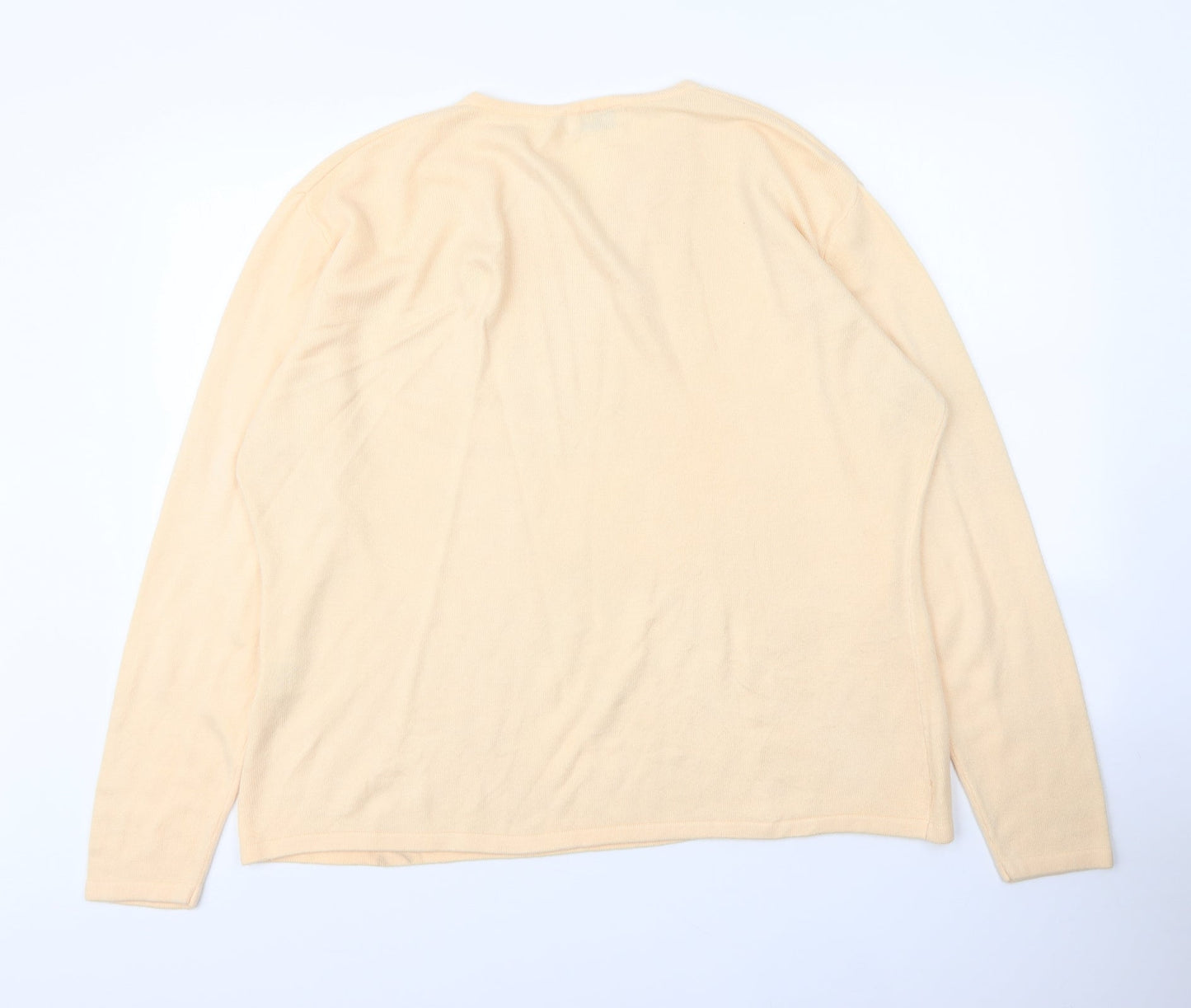 Bonmarché Womens Orange V-Neck  Acrylic Pullover Jumper Size XL
