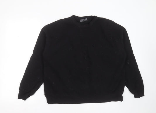 Primark Womens Black  Cotton Pullover Sweatshirt Size M