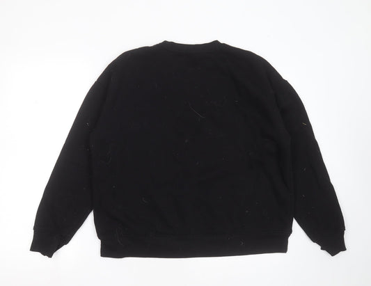 Primark Womens Black  Cotton Pullover Sweatshirt Size M