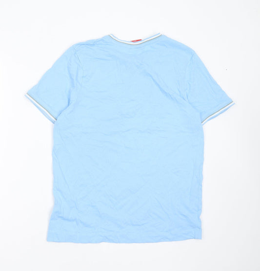 Slazenger Mens Blue  Cotton  T-Shirt Size S Round Neck