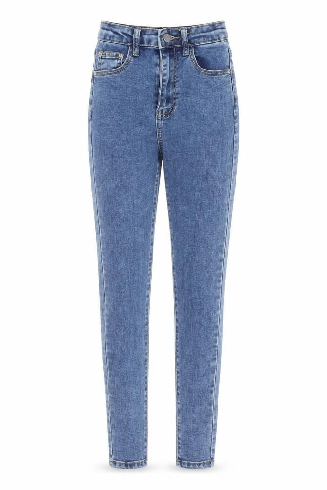 PRETTYLITTLETHING Womens Blue  Cotton Skinny Jeans Size 6 L29 in Extra-Slim Zip