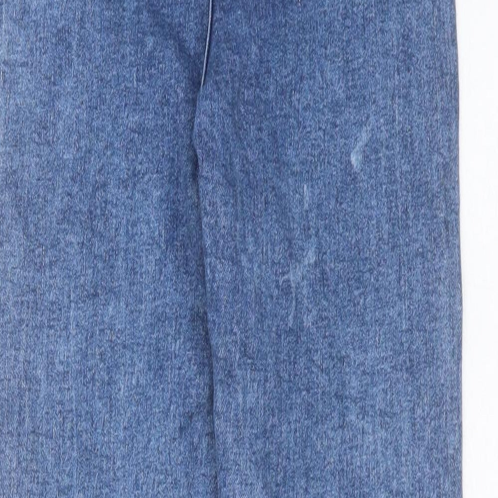 PRETTYLITTLETHING Womens Blue  Cotton Skinny Jeans Size 6 L29 in Extra-Slim Zip