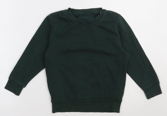 George Boys Green  Cotton Pullover Sweatshirt Size 4-5 Years  Pullover - school Wear