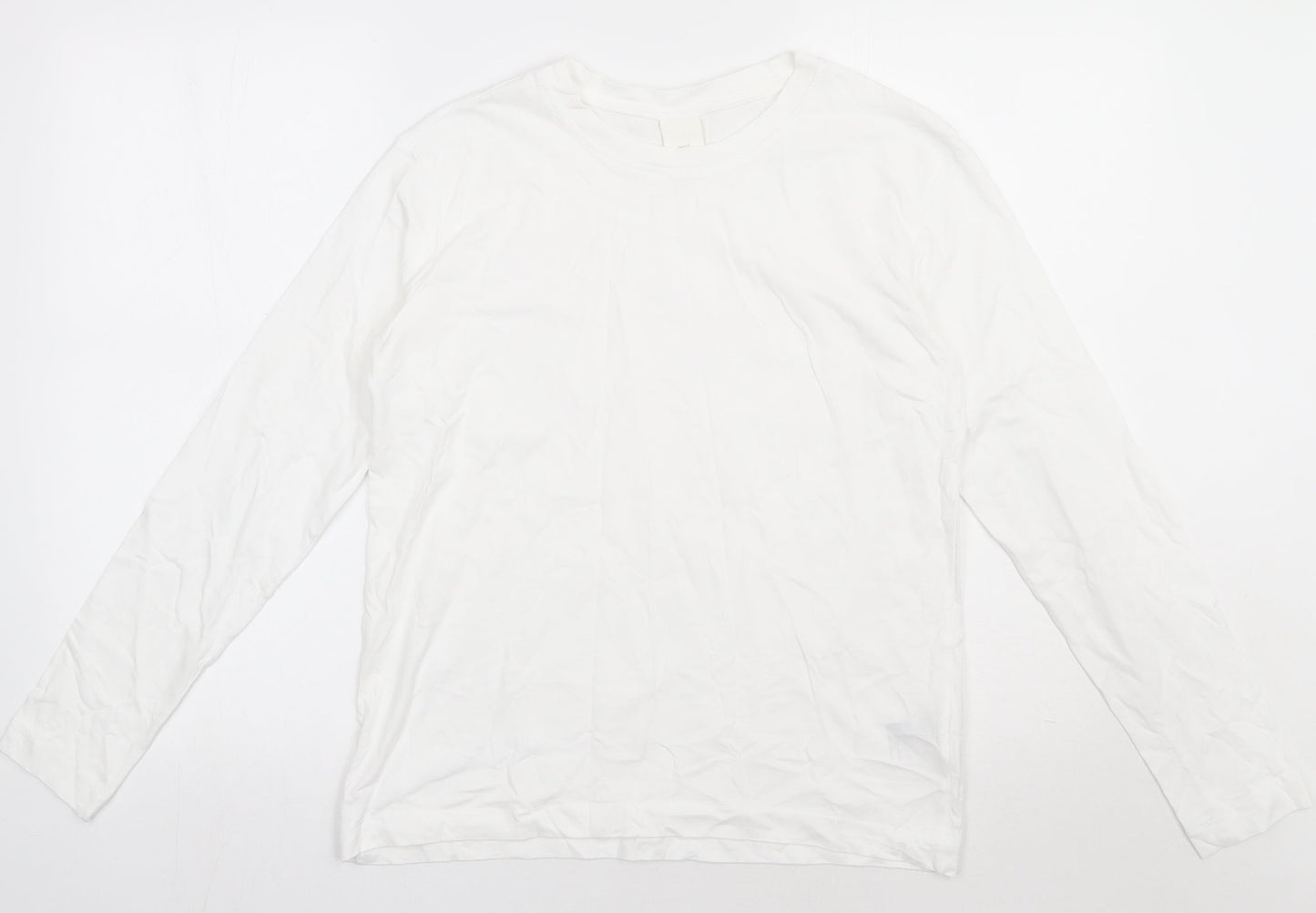H&M Mens White  Cotton Pullover Sweatshirt Size S
