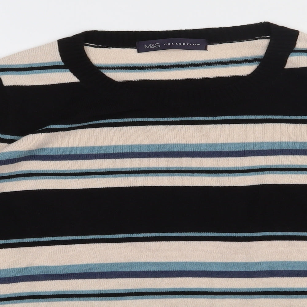 Marks and Spencer Womens Multicoloured Striped Acrylic Pullover Sweatshirt Size 12  Pullover