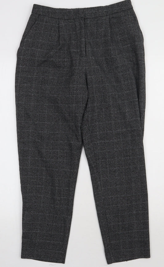 New Look Womens Grey  Polyester Trousers  Size 10 L28 in Regular Hook & Eye