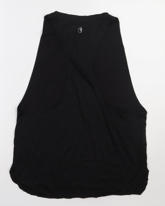 Preworn Mens Black  Polyester Basic Tank Size M Scoop Neck Pullover