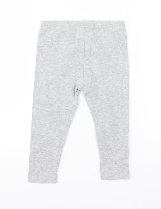 Debenhams Girls Grey  Cotton Capri Leggings Size 18-24 Months