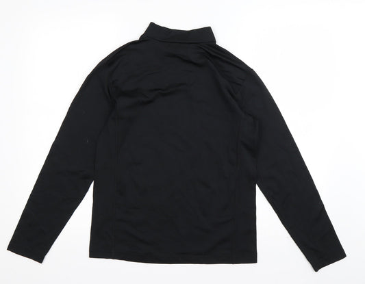 Crane Womens Black  Polyester Basic T-Shirt Size 8 Round Neck