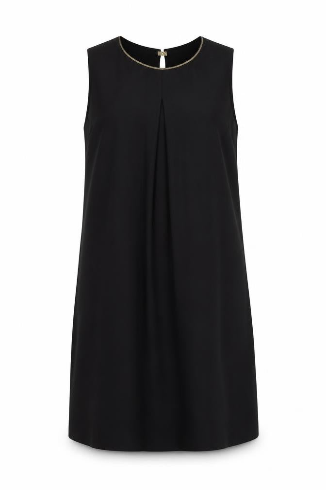 H&M Womens Black  Polyester Shift  Size 10  Crew Neck Magnetic - Embellished Neckline
