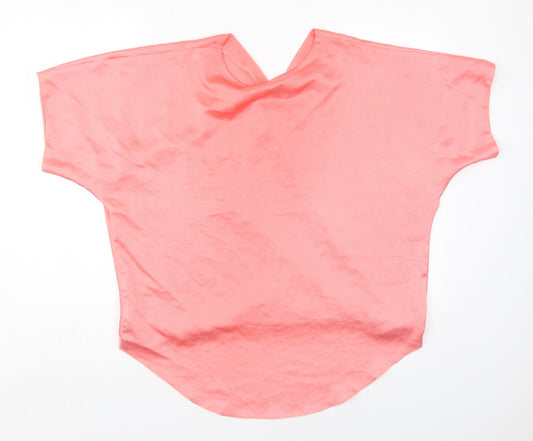 NEXT Womens Pink  Polyester Basic Blouse Size 14 V-Neck