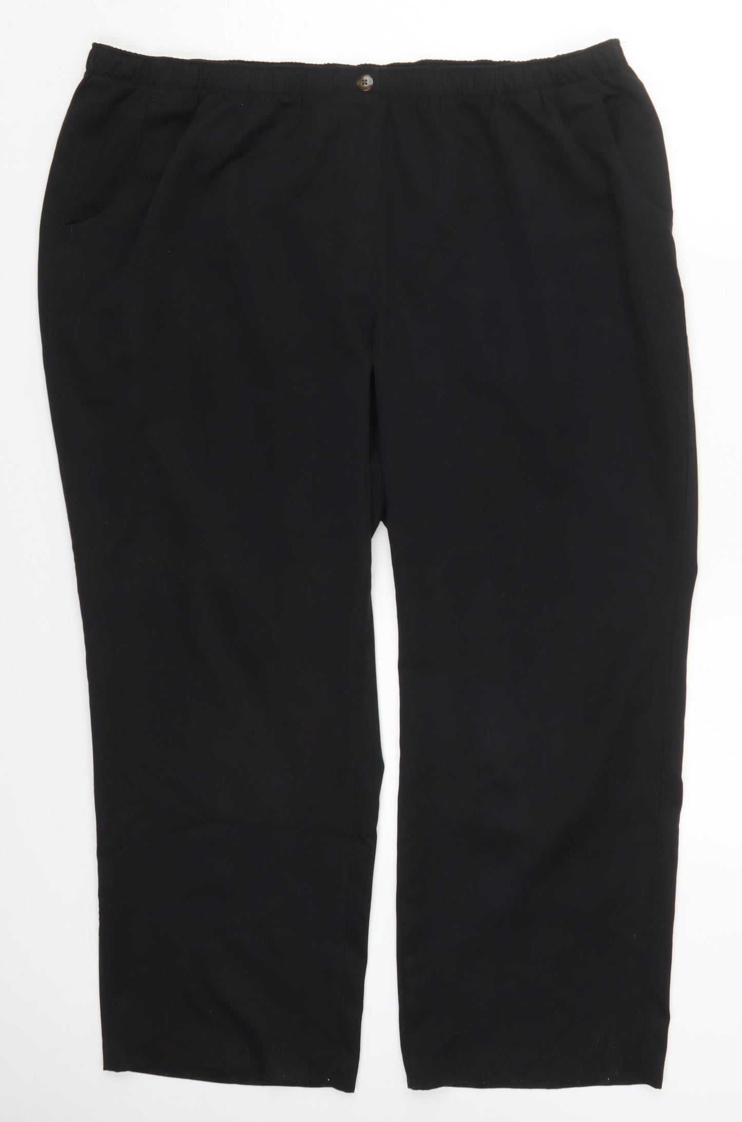 Alia Womens Black  Polyester Trousers  Size 20 L26 in Regular