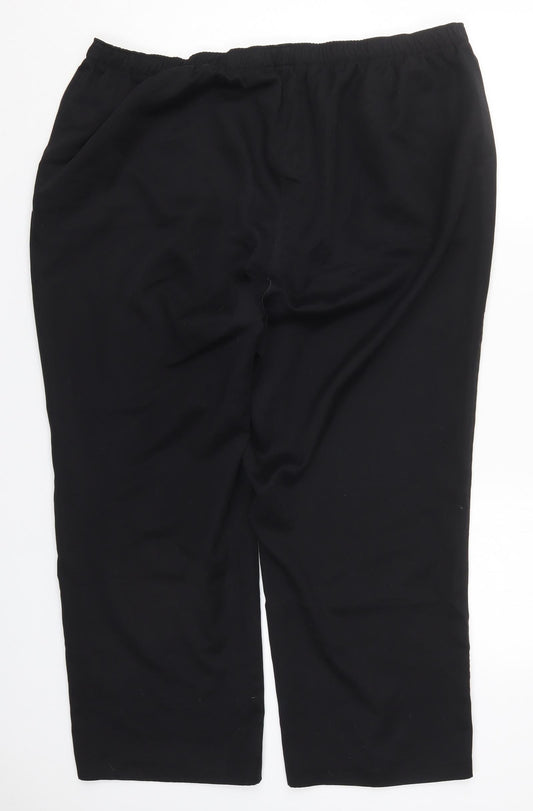 Alia Womens Black  Polyester Trousers  Size 20 L26 in Regular