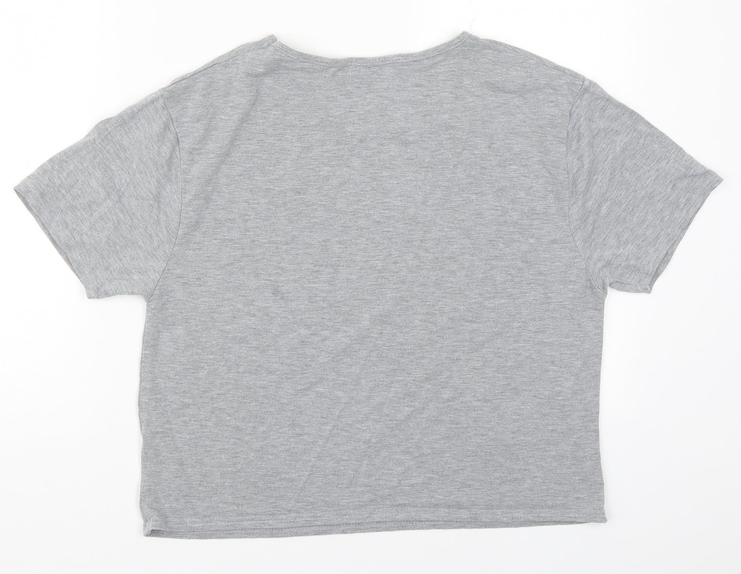 PRETTYLITTLETHING Womens Grey  Polyester Basic T-Shirt Size M Round Neck - Thank U, Next
