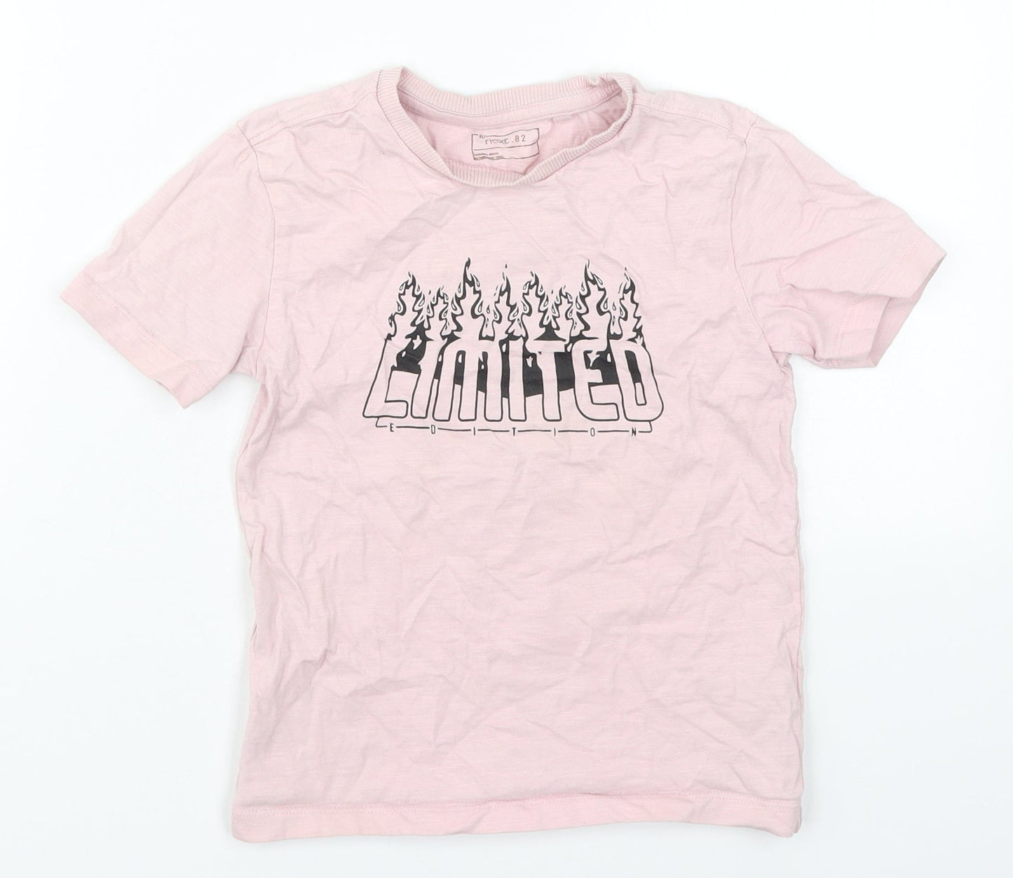 NEXT Boys Pink  Cotton Basic T-Shirt Size 5 Years Crew Neck Pullover - Limited Edition