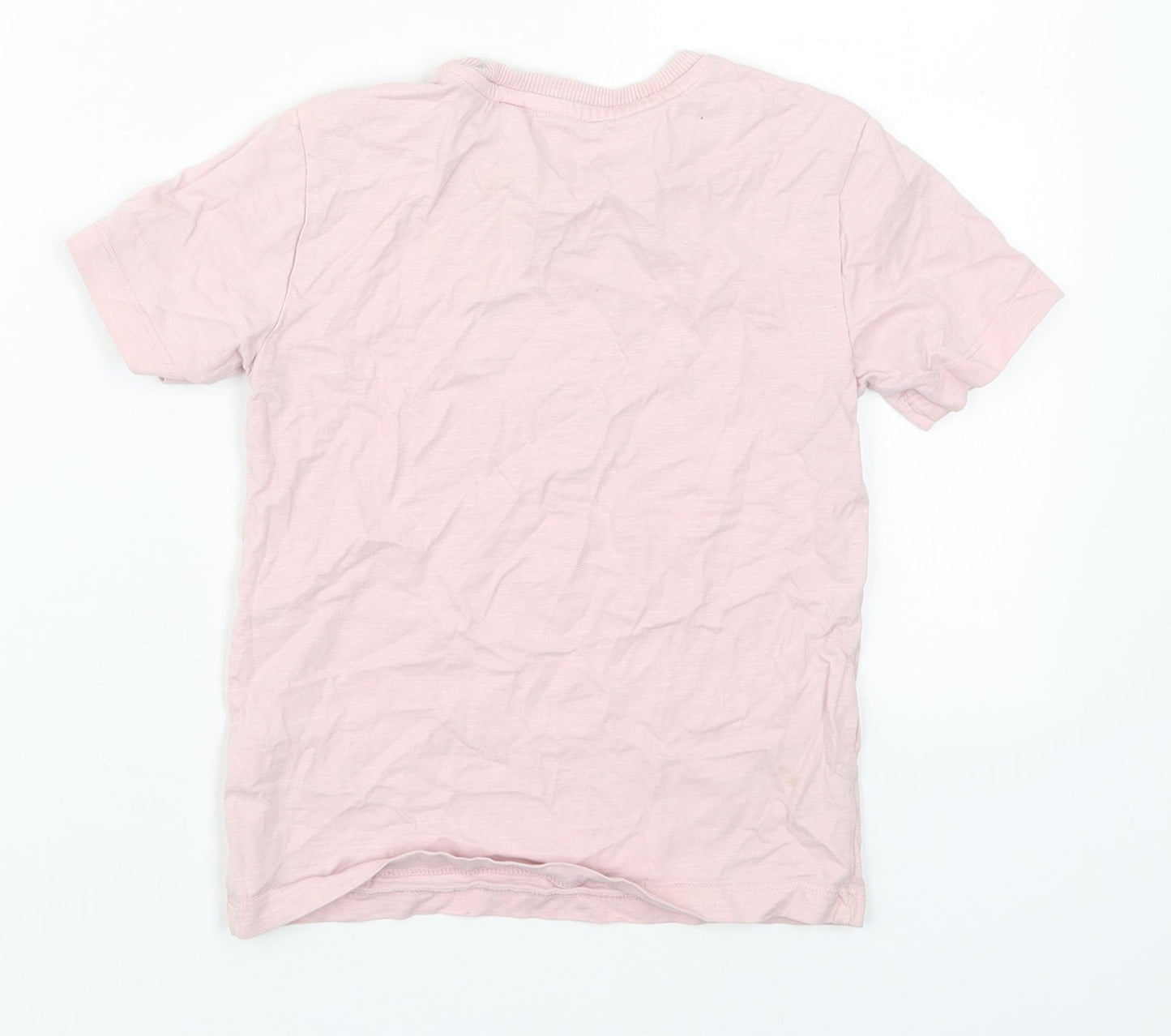 NEXT Boys Pink  Cotton Basic T-Shirt Size 5 Years Crew Neck Pullover - Limited Edition