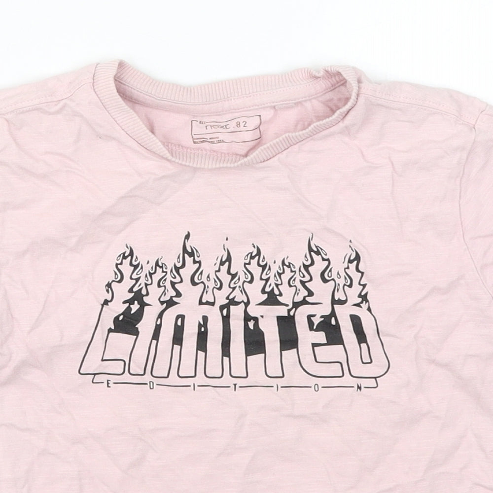 NEXT Boys Pink  Cotton Basic T-Shirt Size 5 Years Crew Neck Pullover - Limited Edition