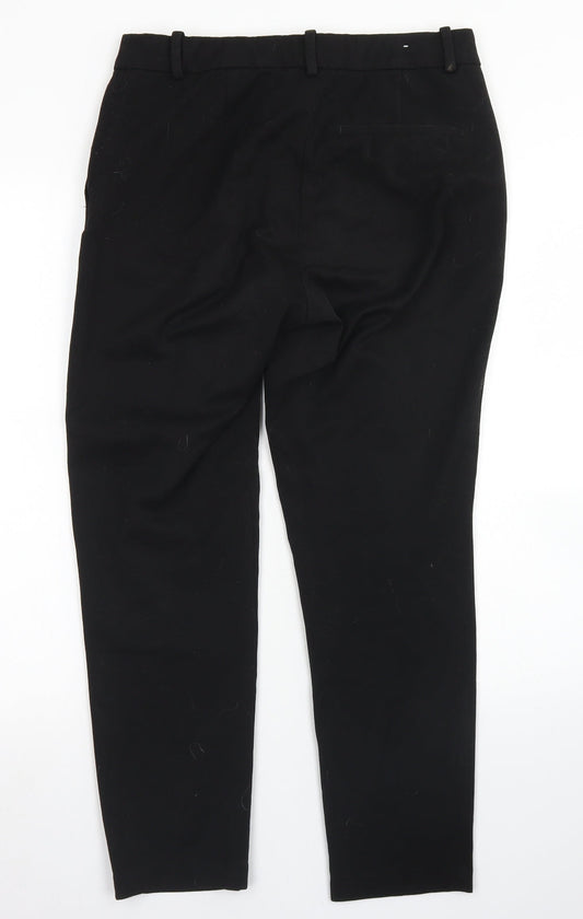 H&M Womens Black  Polyester Dress Pants Trousers Size 10 L25 in Regular Hook & Eye