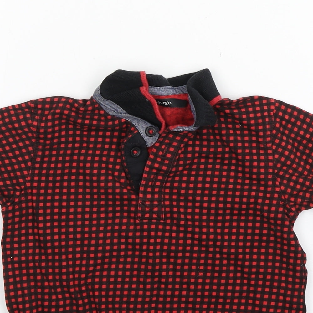 George Boys Multicoloured Check Cotton Basic Polo Size 5-6 Years Collared